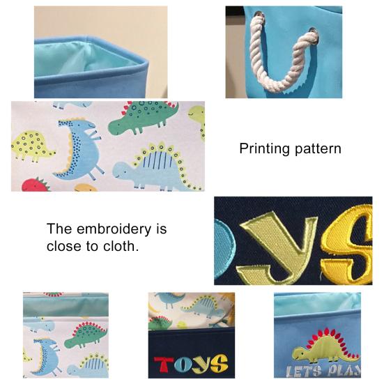 Холст Складной Вышивка Мультфильм Динозавр Игрушка Корзина Для Хранения Прачечной Организатор