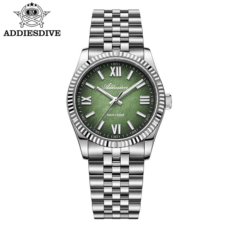 ADDIESDIVE Men's Quartz Watch VH31 Sapphire Glass Super Luminous 100m Waterproof Diver 36mm Watches 316L stainless steel Watches