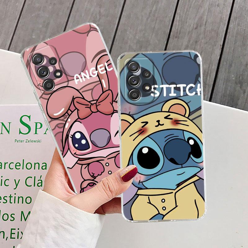 Clear Case For Samsung Galaxy A57 A37 A56 5G A36 Cases A55 A54 A35 A26 A07 A17 A16 A06 A34 A15 Soft Shockproof Cover Cute Stitch
