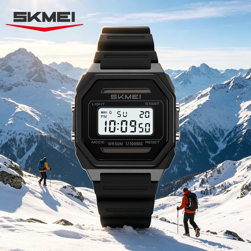 SKMEI 2640 Модные цифровые часы для мужчин Часы на солнечной батарее Будильник Светящиеся 50M Водонепроницаемые наручные часы Подарки Reloj Hombre