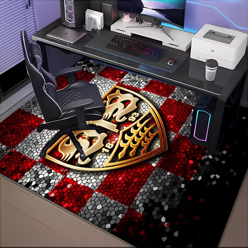 Vfb Fc Crest Printed Office Carpet Chair Cushion Entryway Rug, Rugs for Living Room, Bedroom Christmas gifts