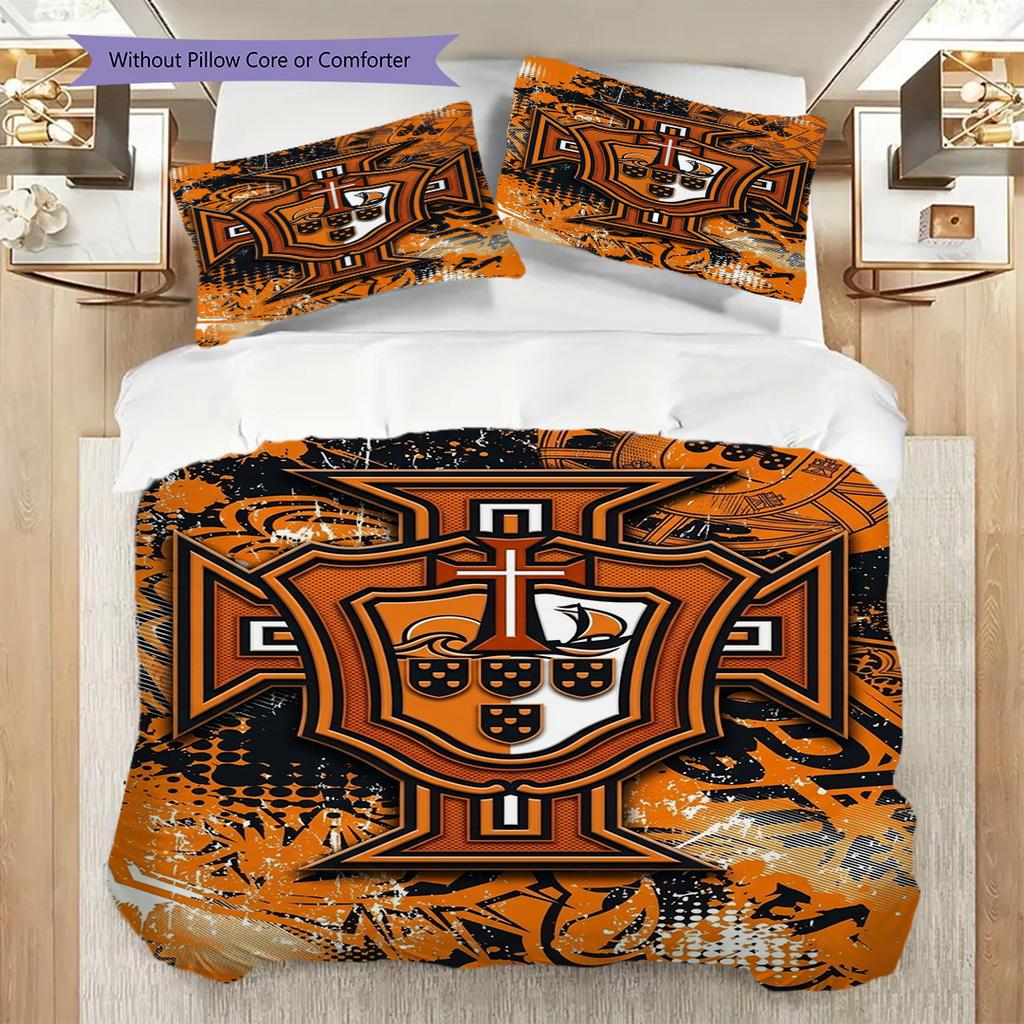Royal Lion Emblem Three-piece set (1 * duvet cover + 2 * pillowcase, without core) Duvet cover and pillowcase Soft and comfortable Bedding set Bedding