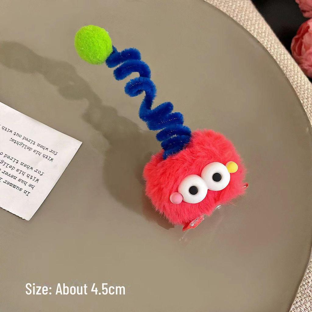 2023 Милая красочная плюшевая заколка для волос в виде монстра - забавный головной убор в виде утконоса из меха для женщин