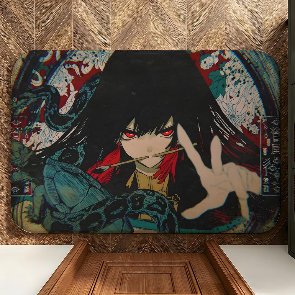 anime J-Jigoku S-Shoujo Floor Mat Soft Flannel Entrance Door Mat Non Slip Absorbent Bathroom Bedroom Floor Rug
