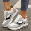 Women's Casual Sports Shoes Large Size Color Blocked Breathable Thick Soled Sports Shoes 36-43
