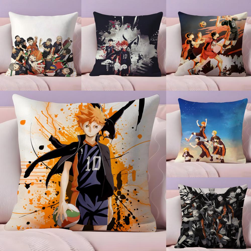 Anime Haijiu Print Cushion Cover Plush Fabric Soft DoubleSided Printed Sofa Warm Winter Home Gift Pillow Cover