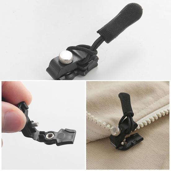 10Pcs Instant Zipper Repair Kit Coats Boots Luggage Bag Universal Zipper Slider Repairer Metal Zipper Pull Head Replacement Accessories