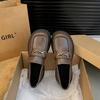 Low-heeled Small Leather Shoes Women's 2024 New One-pedal Lazy Versatile Soft-soled Black Commuter Loafers Jk Single Shoes