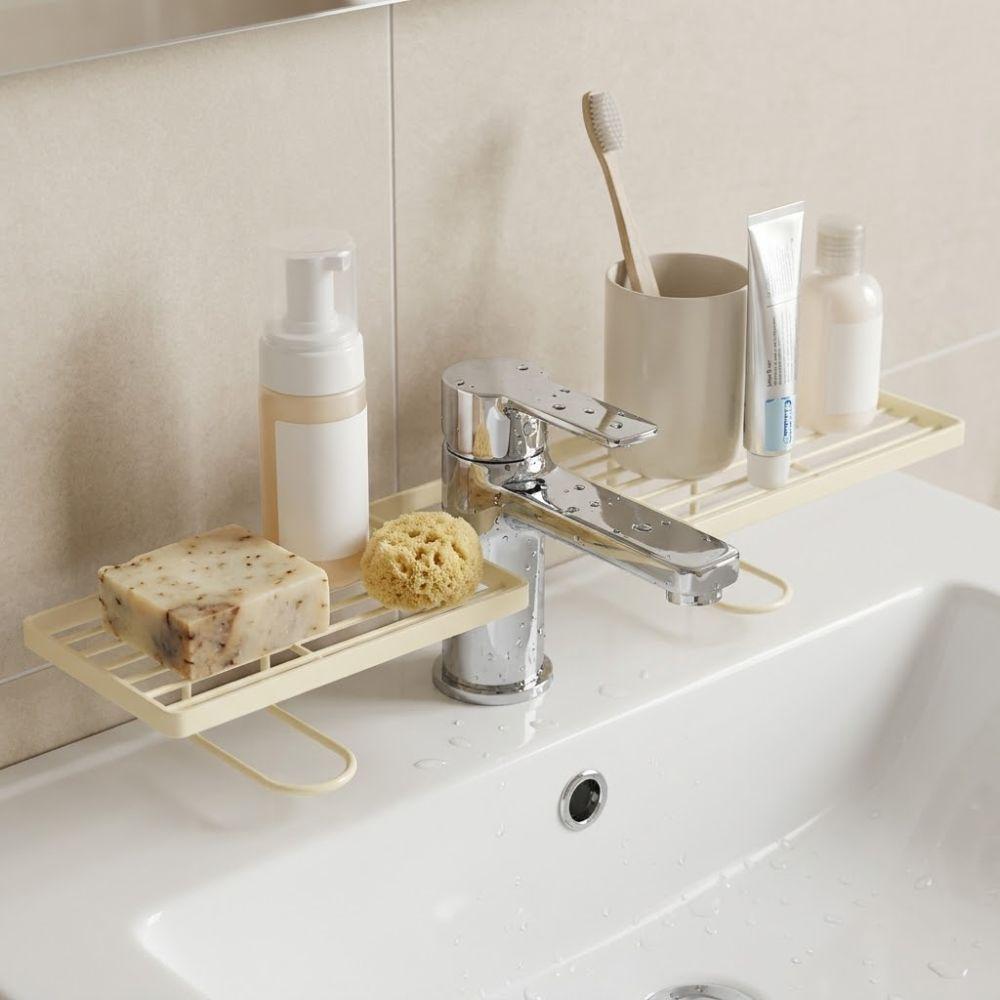 Mesh Design Bathroom Storage Rack Carbon Steel Cosmetics Organizer Sink Drying Rack Bathroom