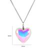 Red Heart Glass Pendant Necklace with Stainless Steel Chain