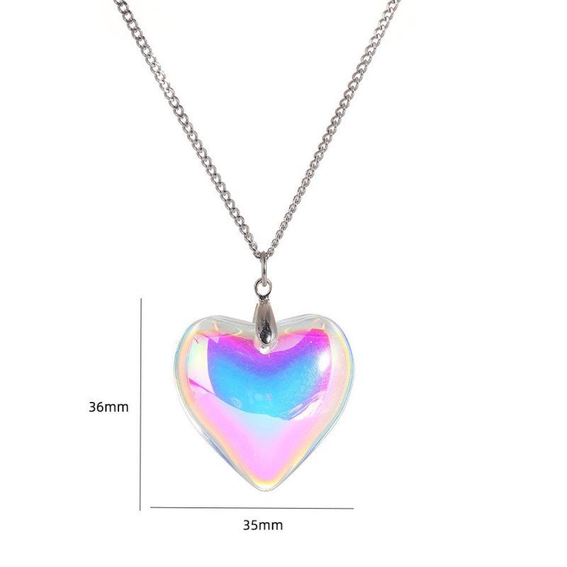 Red Heart Glass Pendant Necklace with Stainless Steel Chain