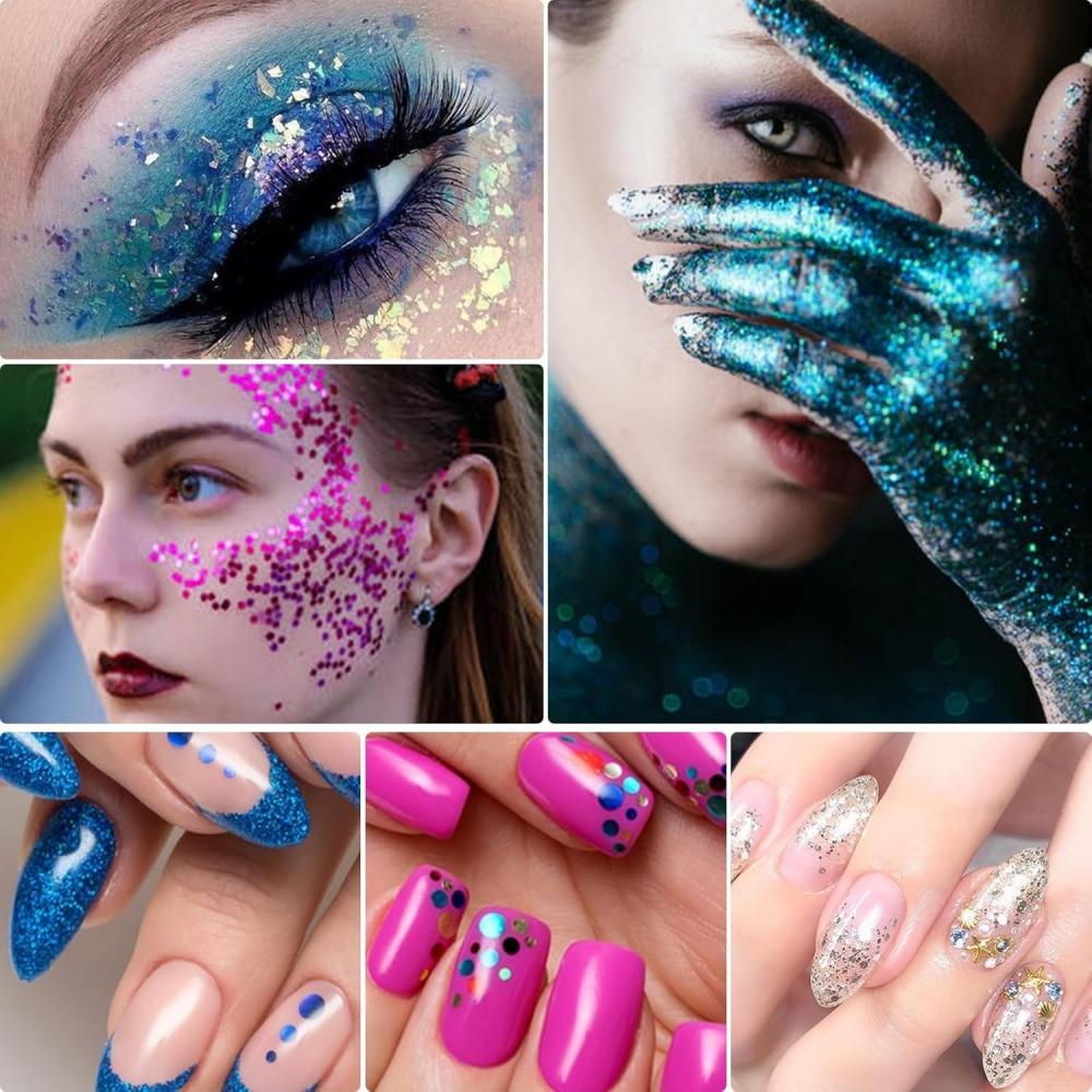 Worpo 4 Коробки Фестивальный Блестящий Порошок Fantasy Cosmetics Лицо Тело Глаза Волосы Ногти Фестивальный Рассыпчатый Арт Набор 1