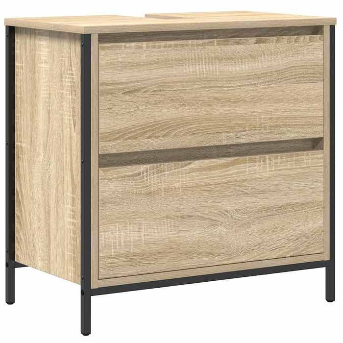 VidaXL Bathroom Furniture Washbasin and Drawers Sonoma Oak, Vanity Unit, Bathroom Storage Cabinet of 861883