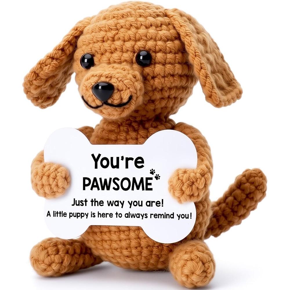 Customizable Positive Potato Funny Avocado Duck Cute Knitted Crochet Doll With Card For Mom Dad Friend Birthday Cheer Up Gift