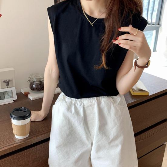 Женская летняя футболка с круглым вырезом и короткими рукавами, однотонная футболка