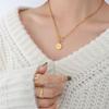 Позолоченная 18K хип-хоп клипсовая застежка OT круглая подвеска ожерелье на ключицу P101