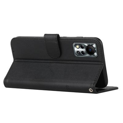 Для Infinix Hot 11s NFC 4G Сшитый чехол-книжка из искусственной кожи, подставка, полнокорпусная защитная обложка-кошелек с ремешком