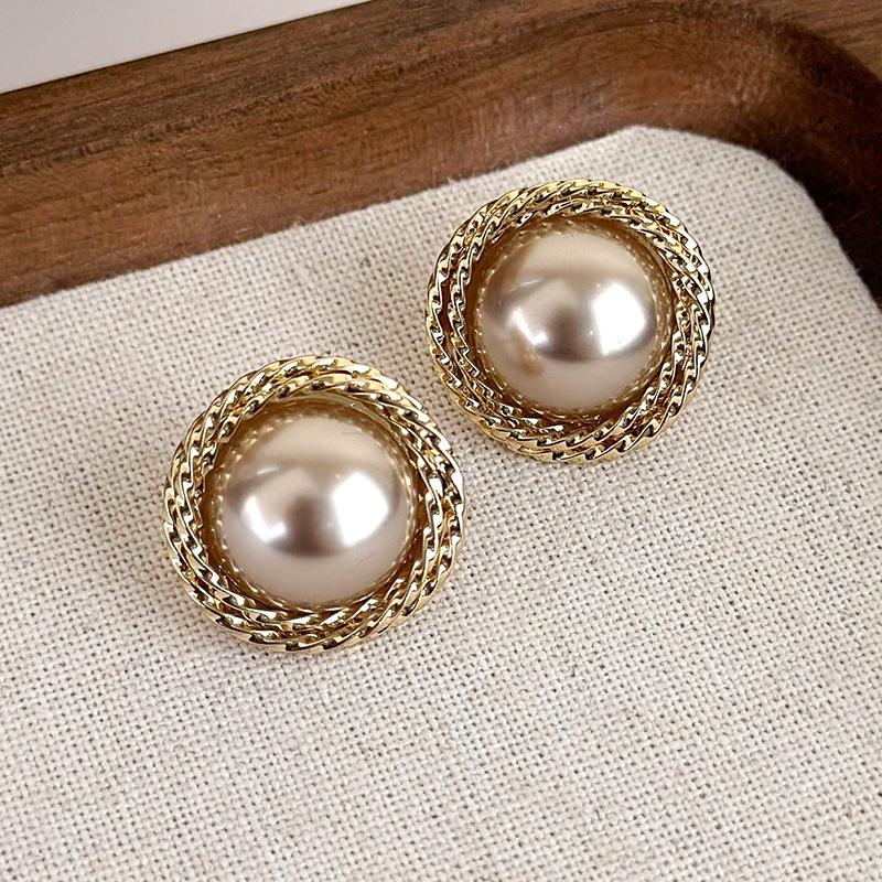 Простые новые коричневые геометрические серьги в стиле ретро с темпераментом, французские серьги, украшения для девочек