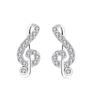 S925 Sterling Silver Korean Style Note Ear Studs Fashion All-Match Women's Graceful Hypoallergenic Silver Jewelry