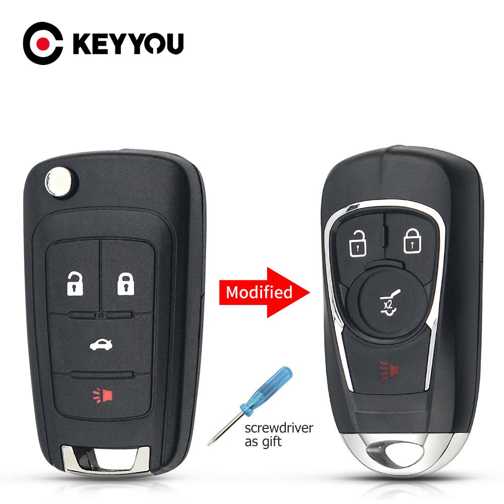 KEYYOU модифицированный чехол для дистанционного ключа автомобиля для Opel Vauxhall Adam Astra Mokka Zafira для Chevrolet Cruze Keyless-go 4 кнопки