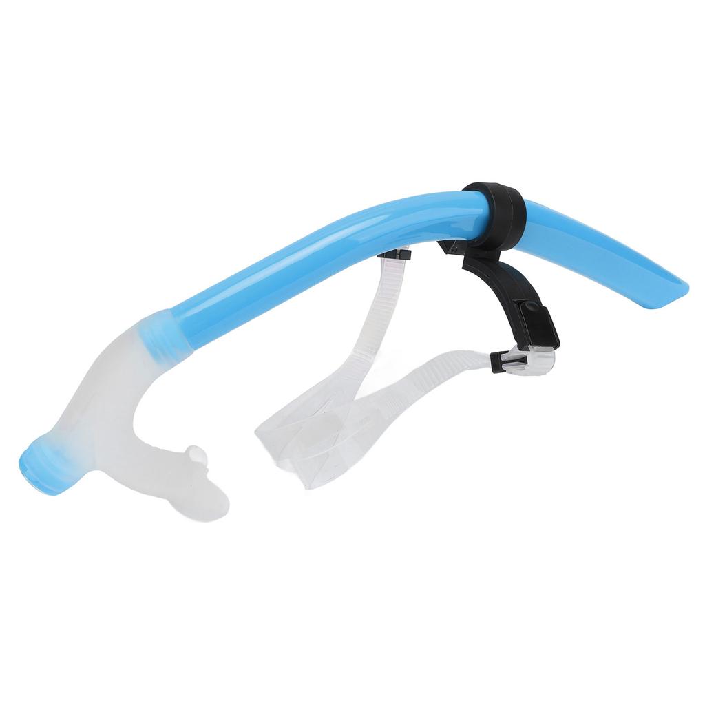 Swimming Snorkel Reduced Drag Silicone Swimming Breathing Tube with Adjustable Head Brace for