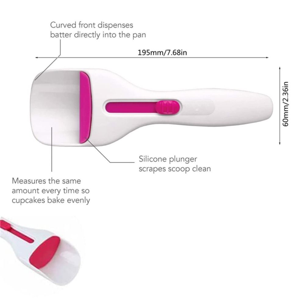 One-Touch Practical Durable Batter Distribution Liquid Dispenser Cake Batter Scoop Measuring Spoon