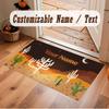 Mountain Landscape Theme Crystal Velvet Floor Rug Personalized Custom Name Text Warm Carpet Home Decoration