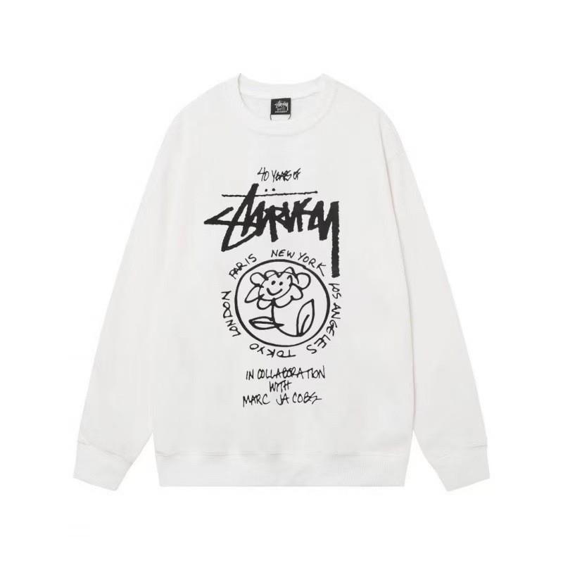 Mens Plain Crewneck Sweatshirt Oversized Fit Casual Long Sleeve Hoodless Top Winter
