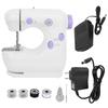 Household Mini Multifunction 2 Speed 2 Thread Electric Sewing Machine Equipment 100?240VWhite and