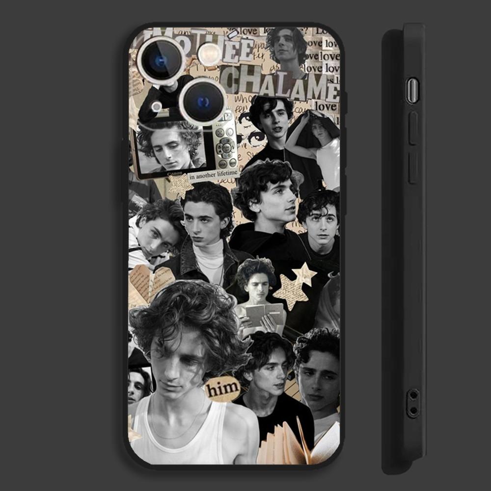 Чехол для телефона с Тимоти Шаламе Для iPhone 15,14,13,12,11,Pro,Max,Plus,Mini,X,XS,XR,8,7,6,S,Plus,SE Мягкий черный чехол