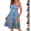 Strapless Dress For Women Summer Dresses For Women Beach Cover Ups Strapless Boho Floral Print Sundress