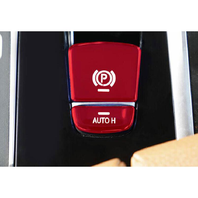 Fit For BMW 5 Series G30 2018- Red aluminium Handbrake E-Brake Cover Sticker