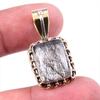 Natural Black Rutile 925 Solid Sterling Silver TwoTone Gift Pendant 1.25" Q2u86