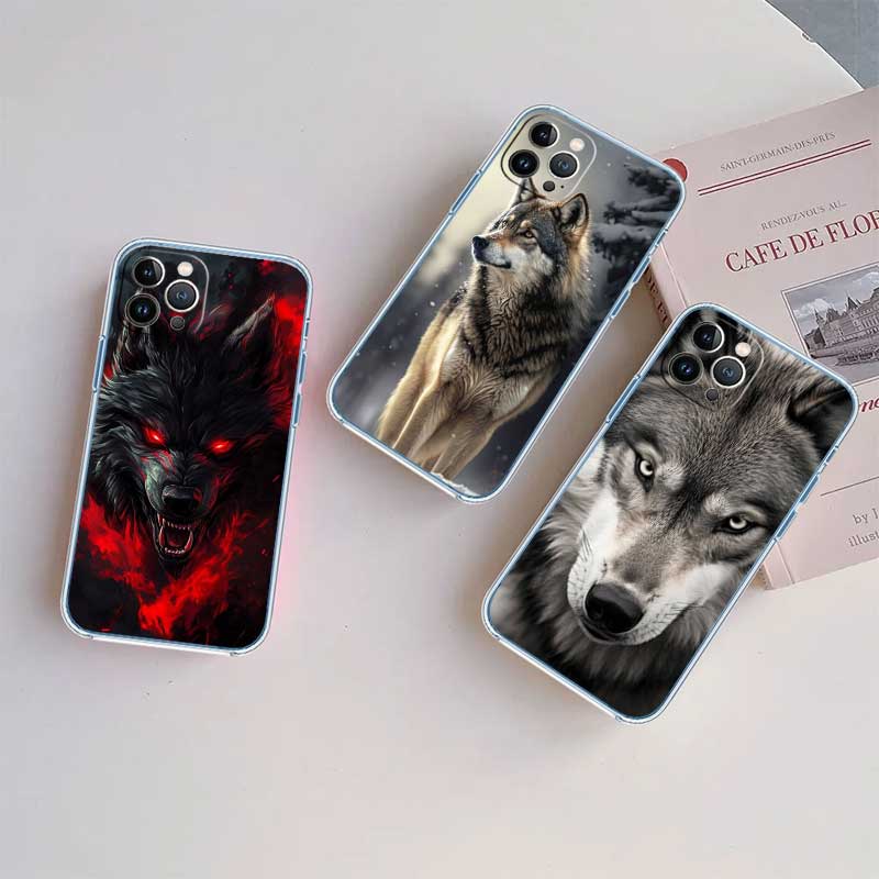 UP6 Animal Wolf Transparent Phone Case for Samsung Galaxy A04 A04S A14 A23 A34 A54 M23 M33 M52 M53