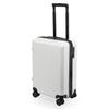 Tabitra Suitcase, Carry-on, Zipper Frame, Double Casters, TSA Lock, Travel, Business Trip, Ultra Lightweight, 8 Wheels, White, XS