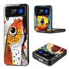 Pop Art Drawing Ideas Fish Phone Case For Samsung Z Flip 7 6 5G Galaxy Z Flip4 Z Flip5 Z Flip3 Coque Black Hard PC Shell Protect