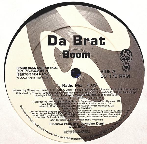 12-дюймовая пластинка DA BRAT Boom 82876542411 Arista 2003 US Rap HipHopRB Б/у