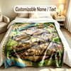 City Urban Theme Custom Blanket Personalized Name & Text Customized Soft Warm Throw Blanket Home Decor