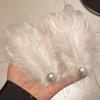 Pearl White Swan Hairpin Balletcore Ballet Pearl Barrettes Jewelry Feather Hair Clips  Women