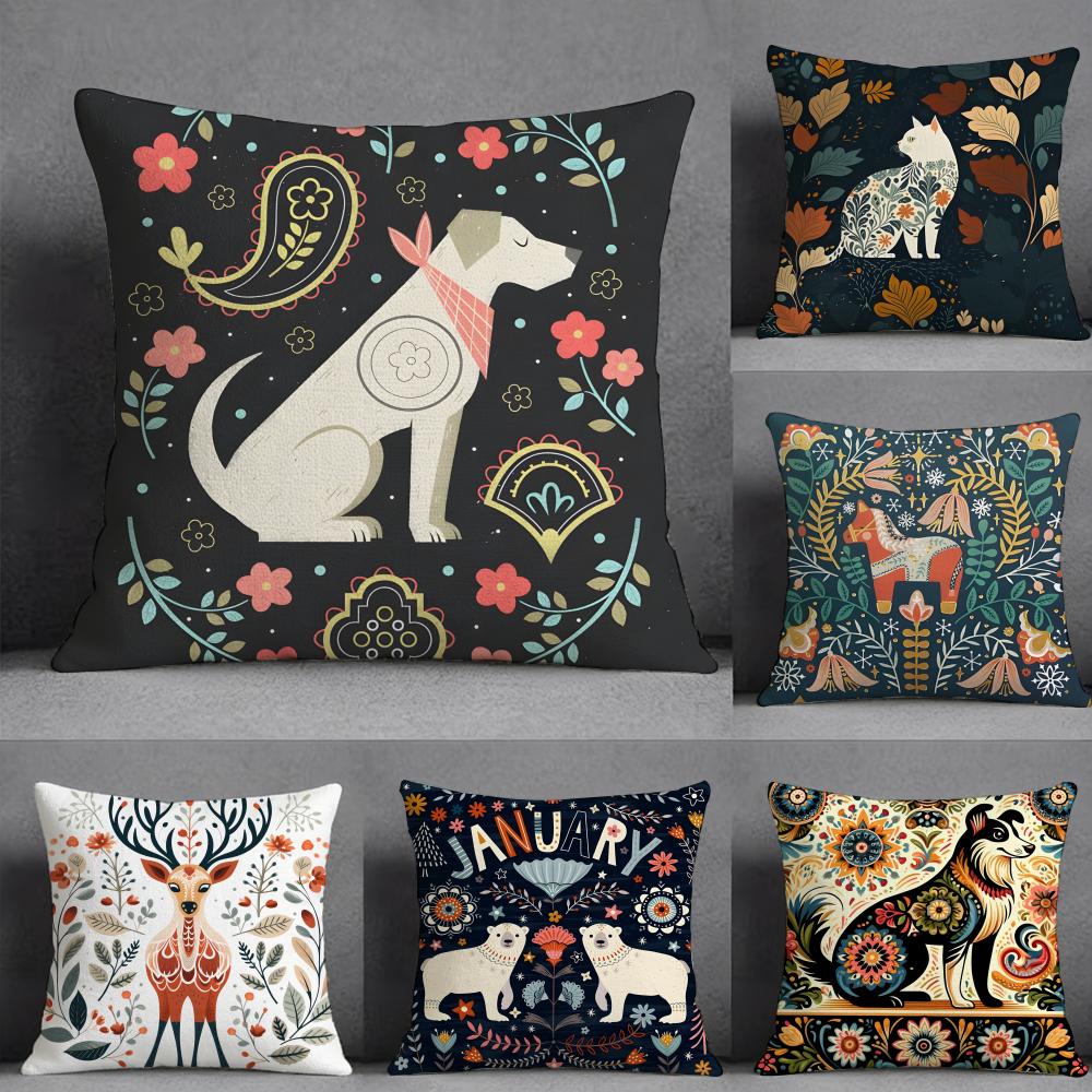 Plant And Classic Animal Pillow Case Pillowcase Doublesided Printed Sofa Cushion Bedroom Headboard Pillow