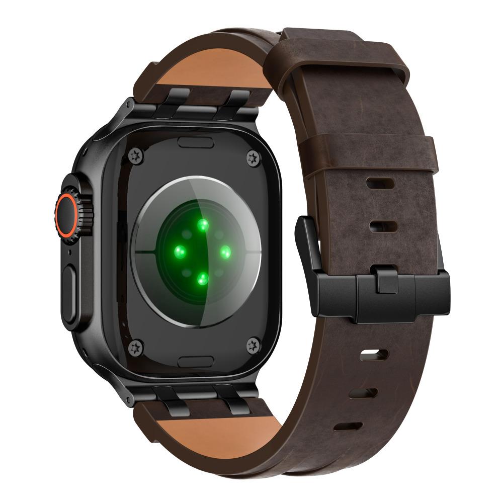 Кожаный ремешок для Apple Watch Ultra3 2 1 49мм 46мм 45мм 44мм Серии 11 10 9 8 7 6 5 4 Se Band Мужской Элегантный Браслет Замена