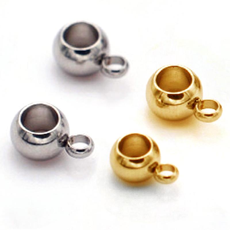 10pcs Gold Color Stainless Steel Spacer Beads Pendant Charms Clasps Bail Beads for Bracelet Necklace DIY Jewelry Making Findings