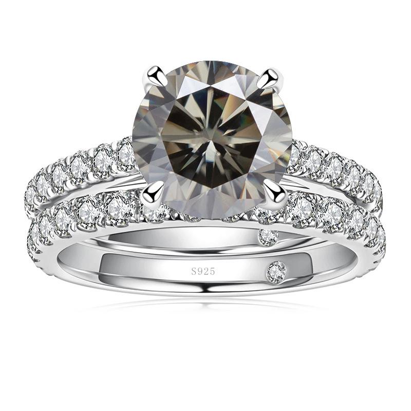 Bague Ringen Роскошное кольцо с муассанитом цвета D 3,0 карата, женские ювелирные изделия из стерлингового серебра 925 пробы с четырьмя когтями, свадебные комплекты для свадьбы