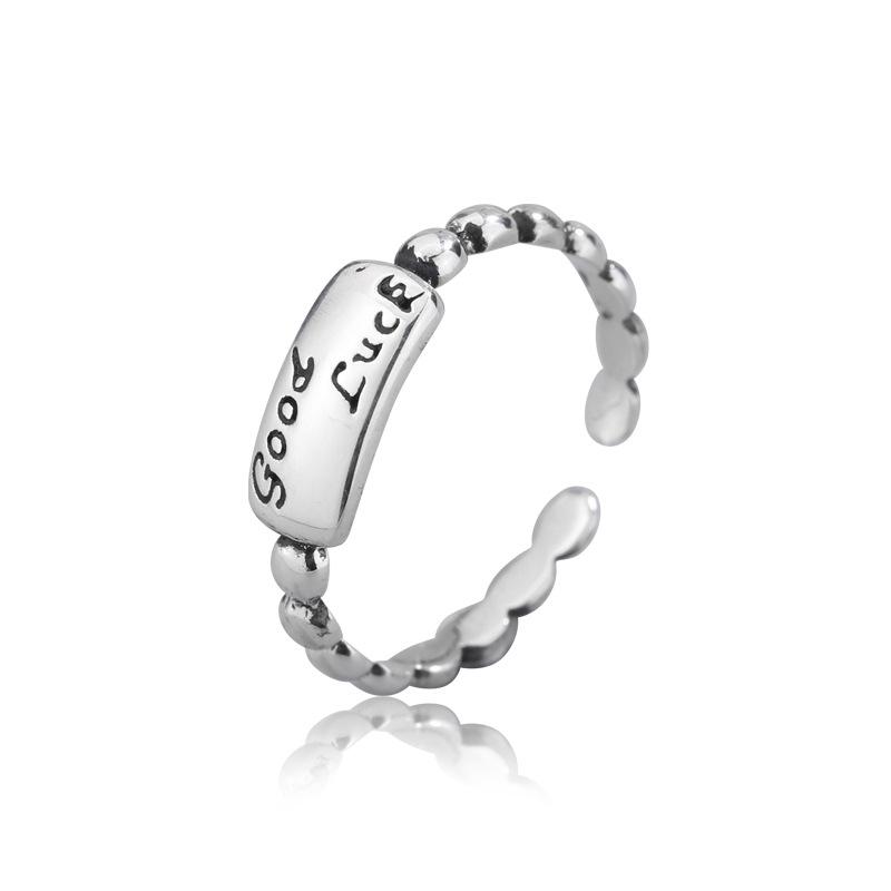 Geometric Glossy Concave Convex Shaped Ring Female Niche Design Personality High Sense Finger Ring Ins Cold Temperament Opening Index Finger Ring