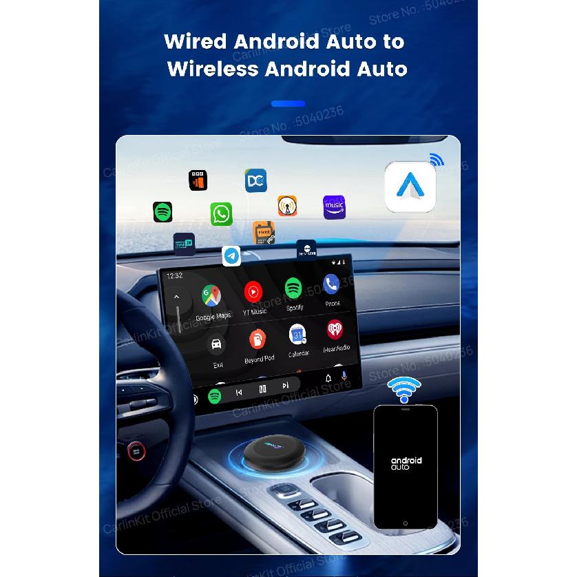 CarlinKit 8 ГБ + 128 ГБ Android 15 Ultra2 CarPlay AI Box Беспроводной Android Auto CarPlay Онлайн-видео SM6350 8-ядерный GPS 4G LTE Для автомобилей