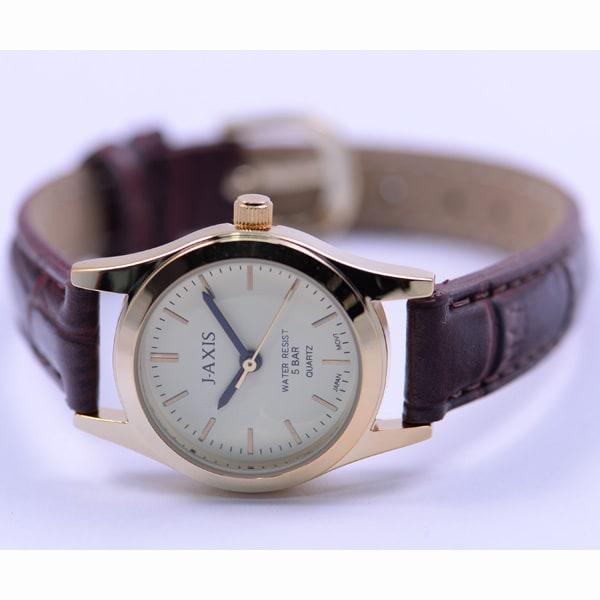 J-AXIS NAL Series Women's Quartz Wrist Watch - Brown / Silver NAL55-G NAL53-S NAL54-G Gift Casual Business Sports Student
