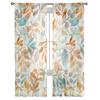 Autumn Watercolor Hand-Painted Leaves Sheer Voile Window Curtains Tulle Curtains Living Room Balcony Decoration Drapes