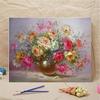 Безрамная картина маслом с цветами, картина на стене, краска по номерам