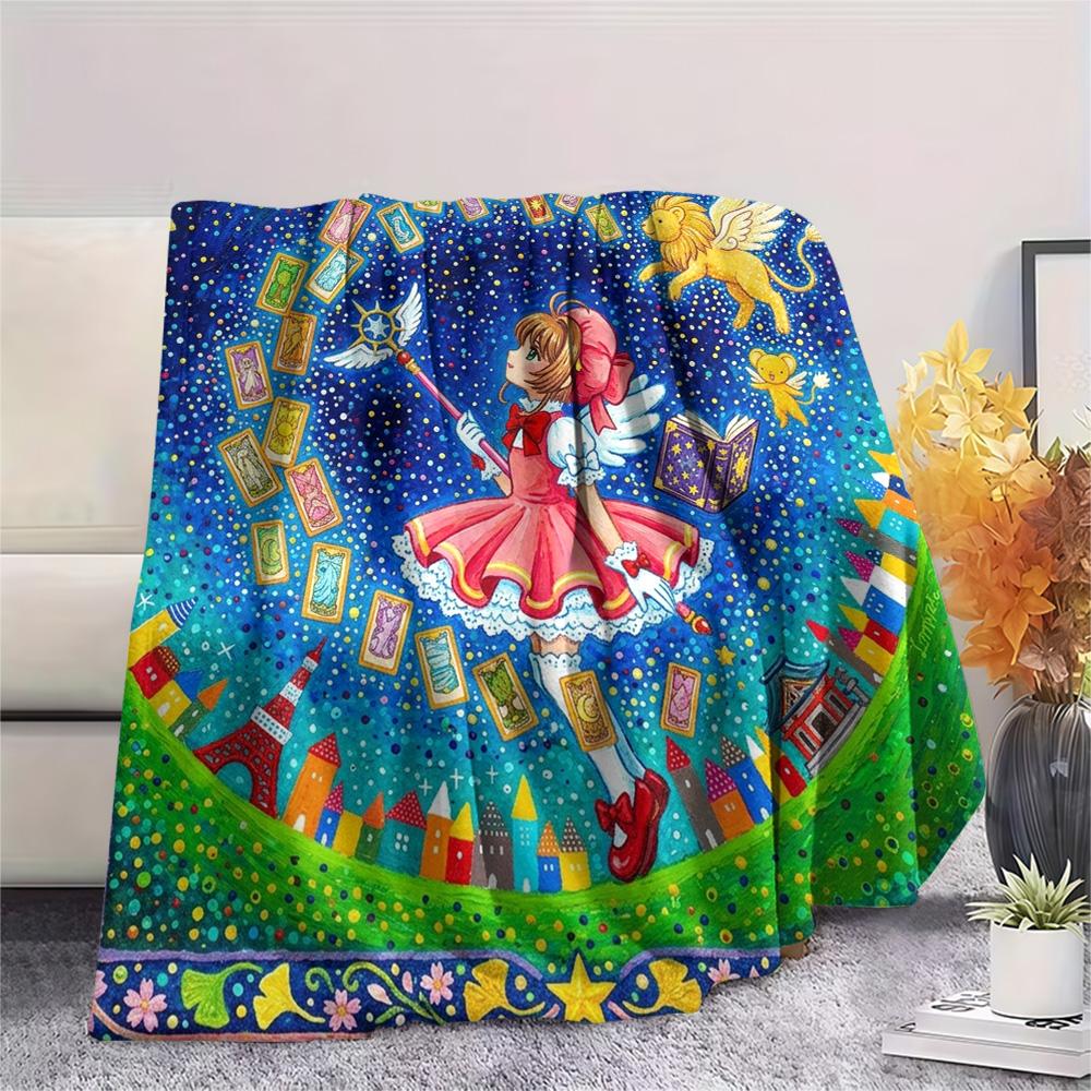 Cardcaptor Sakura Print Flannel Blanket, Ultra Soft High Quality All Seasons Warm Throw, Home Decor Cozy Blanket, Perfect Christmas Gift