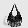 Retro Fringed Bag A Fashionable and Trendy Simple Single-shoulder Handbag for Women